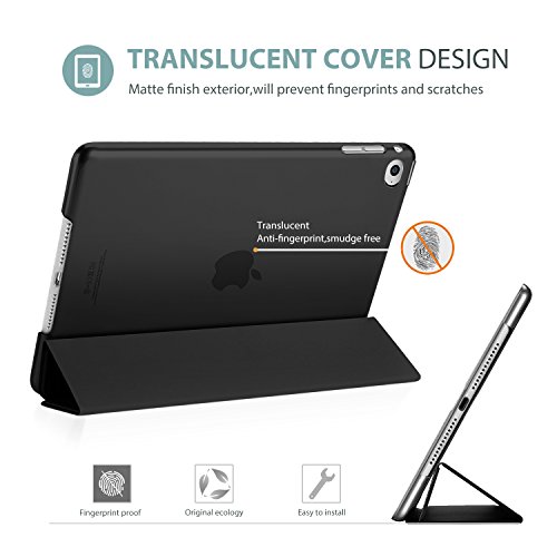 ProCase Funda Inteligente para iPad Air 2, Carcasa Folio Ligera y Delgada con Smart Cover / Reverso Translúcido Esmerilado / Soporte, para Apple iPad Air 2 (A1566 A1567) –Negro
