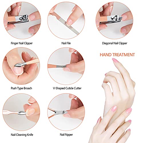 Profesional Set de Manicura y Pedicura, Manicura Kit, 16 in 1 Cortaúñas Acero Inoxidable Grooming Kit, para Manicura y Pedicura Limpiador Cutícula,de Adecuado familias y viajes
