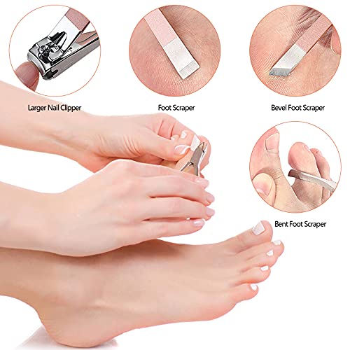 Profesional Set de Manicura y Pedicura, Manicura Kit, 16 in 1 Cortaúñas Acero Inoxidable Grooming Kit, para Manicura y Pedicura Limpiador Cutícula,de Adecuado familias y viajes