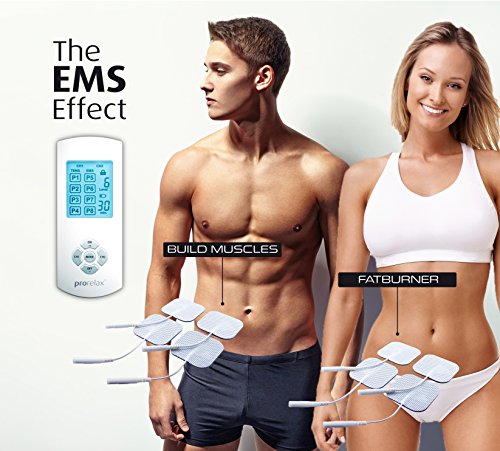 prorelax TENS/EMS Duo Comfort | aparato de electroestimulación | 2 terapias con un solo aparato | terapia natural contra el dolor crónico y para la musculación | con pantalla extra grande e iluminada
