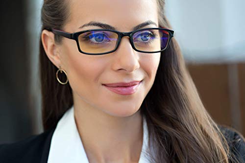 PROSPEK - Gafas para ordenador Premium – Professional – Con filtro de luz azul y antirreflejante (+0.00 Dioptrías | Rojo y Negro | Tamaño Pequeña)