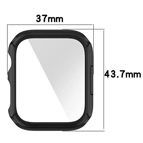 Protector de Pantalla Ultrafino de 3 Piezas con Compatible con Apple Watch de 45 mm,Funda Protectora Ligera, Suave, Ultrafina, para PC, para iWatch Series 7(45mm,Rose Gold+Clear+Black)
