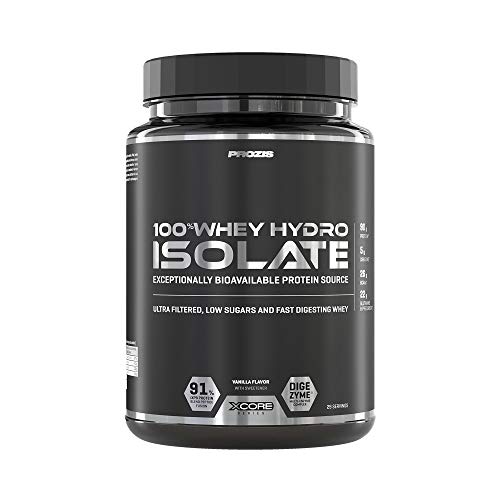 Prozis 100% Whey Hydro Isolate SS Mejor Sabor Para la Quema De Grasas, la Recuperación Muscular y la Musculación, bajo en Carbohidratos, Vainilla - 900 g