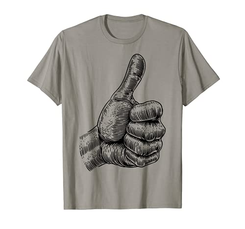 Pulgar hacia arriba Signo Mano Retro Vintage Woodcut Camiseta