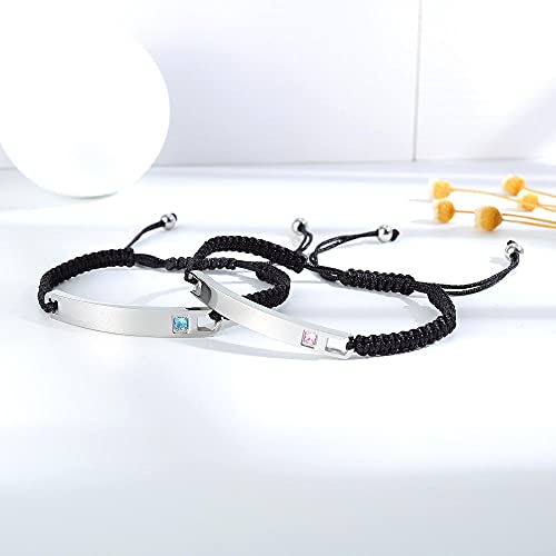 Pulsera Amistad Pulsera Pareja Día de San Valentín Joyas para novia Pulsera con letras DIY-Women's_pink_diamonds