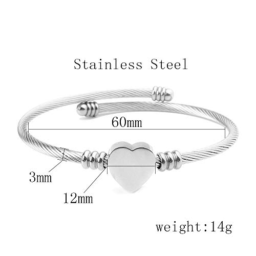 Pulsera corazón con inicial de nombre (B)