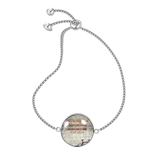 Pulsera de acero inoxidable, brazalete regalo de joyería caja de regalo de moda pulida, pulsera para hombre, pulsera para mujer Cotizaciones inspiradoras sobre seguir adelante con la vida.
