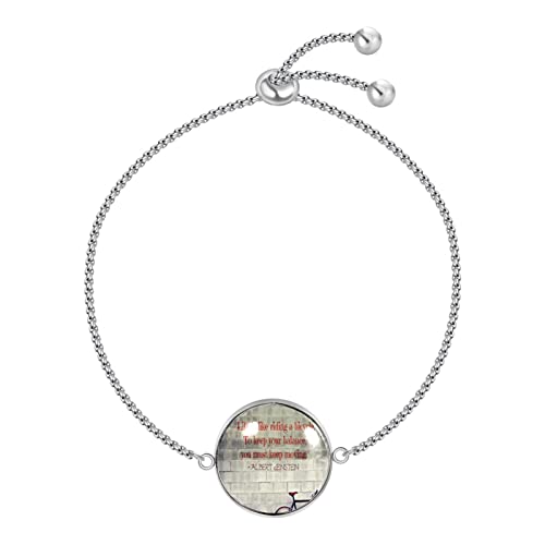Pulsera de acero inoxidable, brazalete regalo de joyería caja de regalo de moda pulida, pulsera para hombre, pulsera para mujer Cotizaciones inspiradoras sobre seguir adelante con la vida.