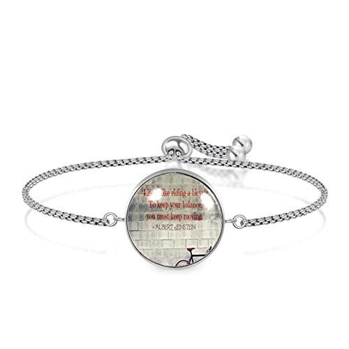Pulsera de acero inoxidable, brazalete regalo de joyería caja de regalo de moda pulida, pulsera para hombre, pulsera para mujer Cotizaciones inspiradoras sobre seguir adelante con la vida.