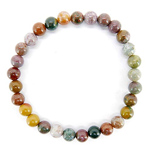 Pulsera de Jaspe Océano 6mm Minerales y Cristales, Belleza Energética, Meditacion, Amuletos Espirituales