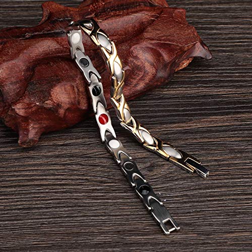 Pulsera magnética ajustable, para pulsera de maquillaje, acero de titanio y acero