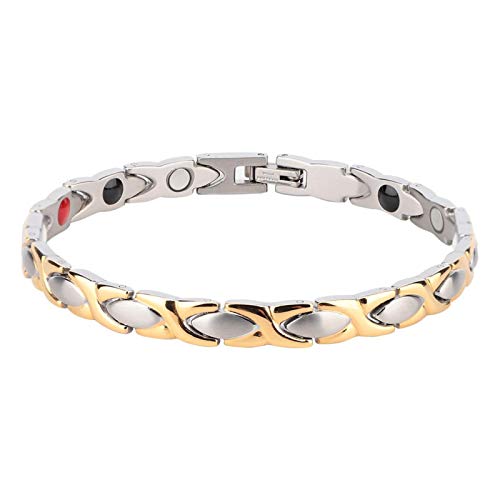 Pulsera magnética ajustable, para pulsera de maquillaje, acero de titanio y acero