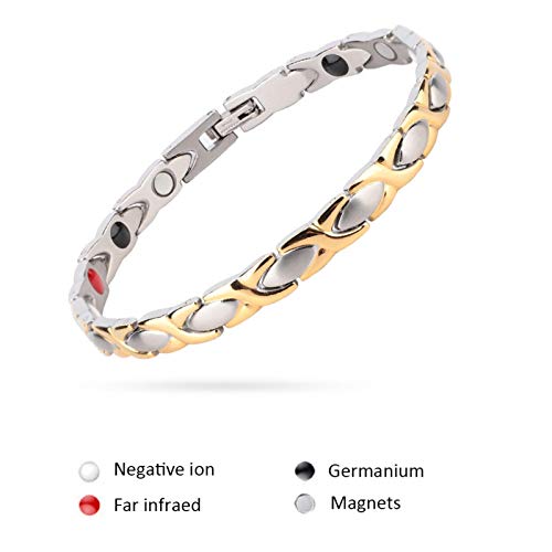 Pulsera magnética ajustable, para pulsera de maquillaje, acero de titanio y acero