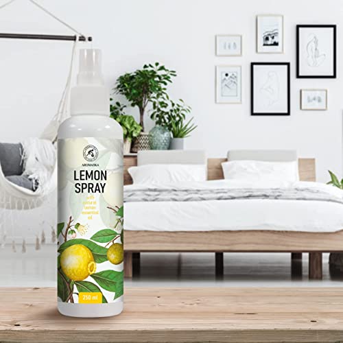 Pulverizador Aromático para Habitación y Ropa de Cama 250ml - Ambientador Pulverizador con Aceite Esencial de Limón - Perfumador Hogar - Perfume de Interior - Fragancia Limón - Spray Almohada