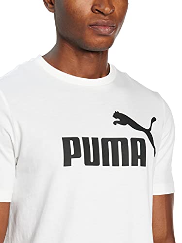 PUMA ESS Logo tee Camiseta, Hombre, Blanco, L