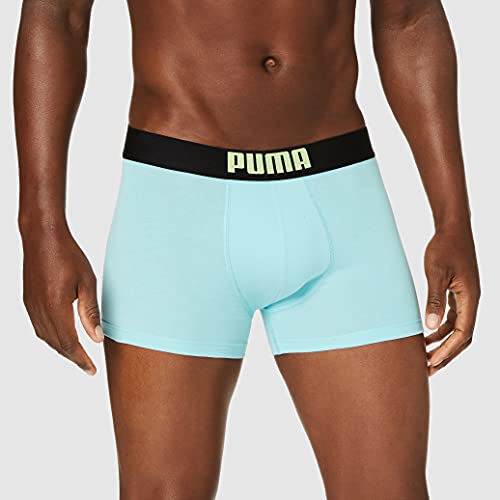 PUMA Placed Logo Boxer 2P Ropa Interior, Blue/Black, L para Hombre