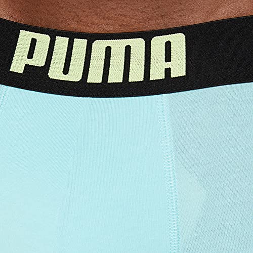 PUMA Placed Logo Boxer 2P Ropa Interior, Blue/Black, L para Hombre