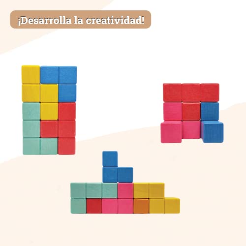 Puzzle Tetris De Bloques De Madera | Rompecabezas Educativos para Niños Y Niñas | Juguetes Infantiles De Construcción para Regalo De Cumpleaños Y Navidades