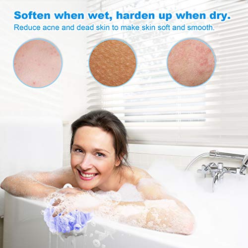 Pwsap Esponja Exfoliante para la Espalda, Esponjas de luffa, Loofah Esponjas orgánicas para el Cuerpo y la Ducha, con manopla para Eliminar la Piel Muerta, Exfoliante Loofah Back Scrubber, Azul