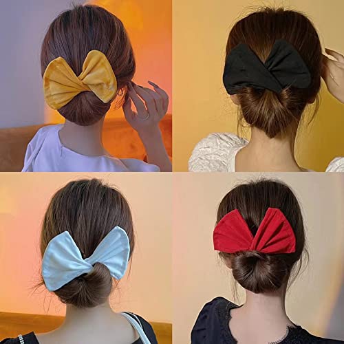 Qagazine Diadema para mujer, diseño de moño de tela, estilo bohemio, para mujer, diseño simple, hermosa, para el cabello, accesorios para mujeres, niñas, diferentes tipos de cabello