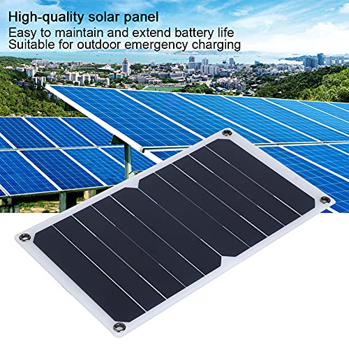 Qinlorgon 【Venta del día de la Madre】 Panel Solar Duradero a Prueba de Agua de 5 V, Cargador de Panel Solar, silicio monocristalino Operación Simple Pradera Conveniente para Bosque de montaña al