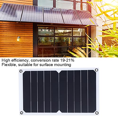 Qinlorgon 【Venta del día de la Madre】 Panel Solar Duradero a Prueba de Agua de 5 V, Cargador de Panel Solar, silicio monocristalino Operación Simple Pradera Conveniente para Bosque de montaña al
