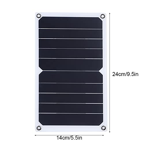 Qinlorgon 【Venta del día de la Madre】 Panel Solar Duradero a Prueba de Agua de 5 V, Cargador de Panel Solar, silicio monocristalino Operación Simple Pradera Conveniente para Bosque de montaña al