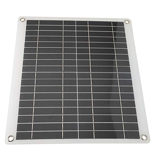 Qinlorgon 【Venta del día de la Madre】 Tablero de Carga Solar, Panel Solar, Salida Dual 16.6x14.6 Pulgadas policristalino 25W 18V para Viajes al Aire Libre