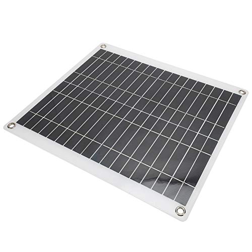 Qinlorgon 【Venta del día de la Madre】 Tablero de Carga Solar, Panel Solar, Salida Dual 16.6x14.6 Pulgadas policristalino 25W 18V para Viajes al Aire Libre