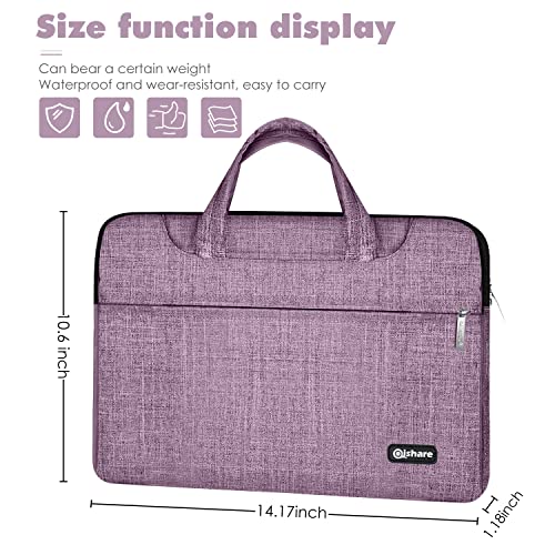 Qishare 15.6 16 Pulgadas Multifuncional portátil Hombro Bolsa maletín portátil de Ordenador portátil Caso Portador de la Ordenador portátil Messenger Caso(15.6 16 Pulgadas, Líneas púrpuras)