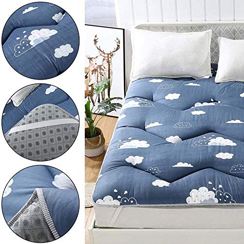 QLWY Colchon Tatami Japones, Suelo Plegable Espesar Colchón, Colchón Espuma De Memoria, Antideslizante Respirable Colchón De Futón Víveres Estera para Dormir, Lavable (C,80x190cm)