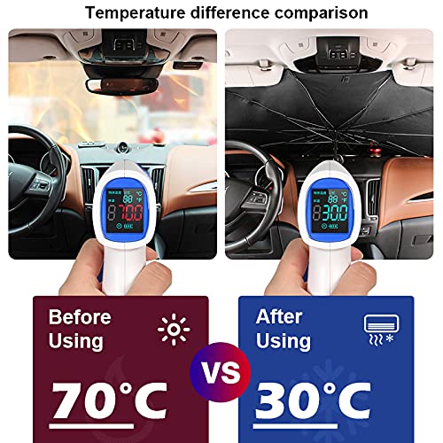 QOHFLD Car Windshield Cover Sun Shade Protection Folding Umbrella,For Mitsubishi ASX Lancer 10 9,for Outlander,for Pajero