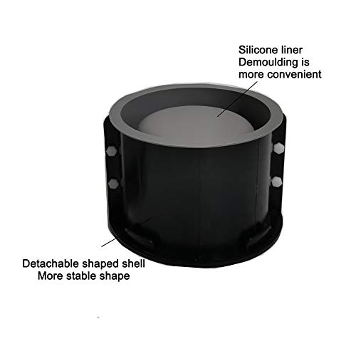 QOTSTEOS Molde de silicona para macetas, 6 pulgadas de doble capa redonda de hormigón flor molde de silicona, Molde de silicona para maceta de flores, Molde de maceta de hormigón