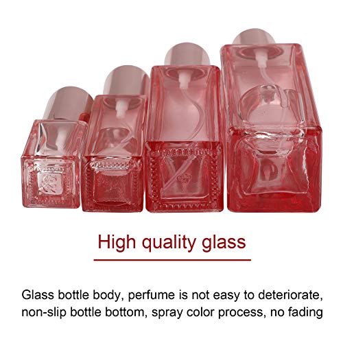 QSDGFH 5 botellas de perfume recargables, atomizador de vidrio transparente reutilizable, botellas vacías con embudo, recipiente líquido para aceites esenciales