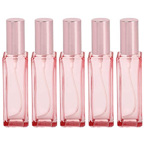 QSDGFH 5 botellas de perfume recargables, atomizador de vidrio transparente reutilizable, botellas vacías con embudo, recipiente líquido para aceites esenciales
