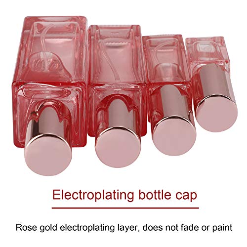 QSDGFH 5 botellas de perfume recargables, atomizador de vidrio transparente reutilizable, botellas vacías con embudo, recipiente líquido para aceites esenciales