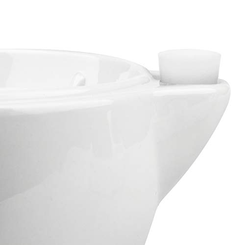 QSHAVE Taza de Afeitar , Cuenco de espuma de afeitar - Mantener la espuma siempre caliente - Taza de cerámica grande hecha a mano de la taza de gran tamaño (Blanco)