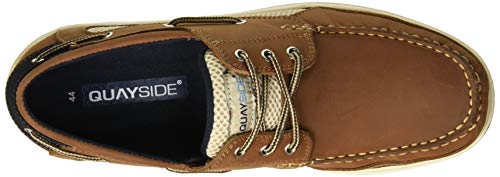 QUAYSIDE qsydwaxxxx43 - Náuticos de cuero para hombre, color marrón, talla 43