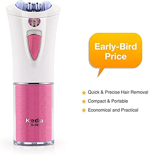 Queenmew Depiladora Electrica Afeitadora Eléctrica Con Luz, Maquina Depiladora Facial Mujer De Bikini Inalámbrico, Removedor De Vello Facial Para Mujeres
