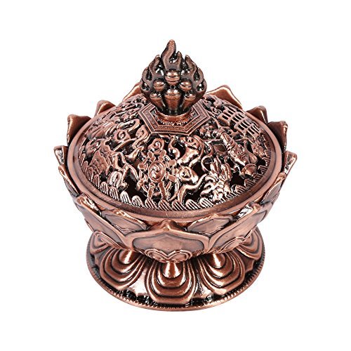 Quemador de Incienso de cerámica China y decoración de Porcelana Carbón de Incienso Titular, Bronce/Rojo de Bronce (Color : Red Bronze)
