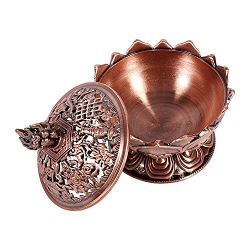 Quemador de Incienso de cerámica China y decoración de Porcelana Carbón de Incienso Titular, Bronce/Rojo de Bronce (Color : Red Bronze)