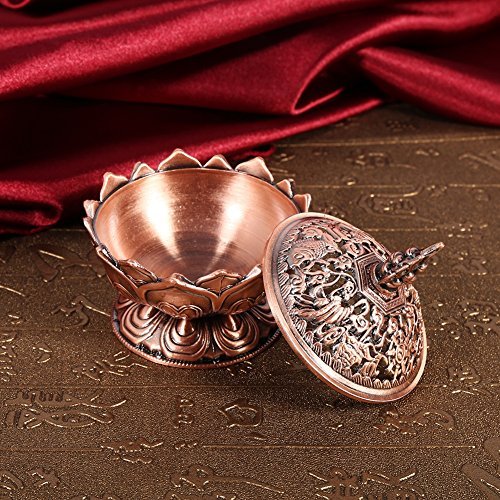 Quemador de Incienso de cerámica China y decoración de Porcelana Carbón de Incienso Titular, Bronce/Rojo de Bronce (Color : Red Bronze)