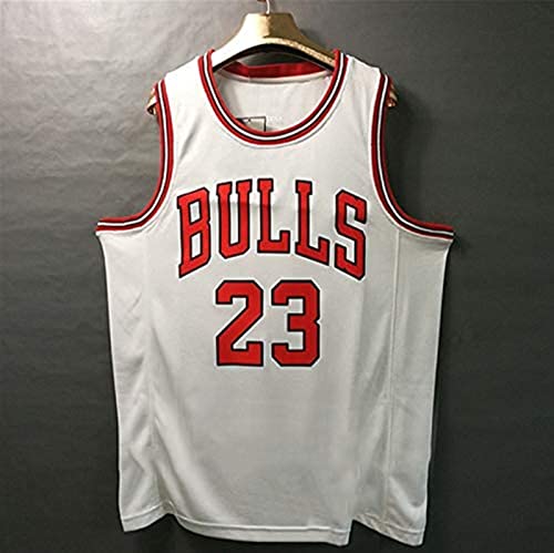 QXFNS De los hombres Nba Michael Jordan # 23 Chicago Bulls Bash Bulls Jerls Jordan Jordan S Fieles fanáticos el 23 de la noche no debe perderse esta camiseta (Color : Blanc, Size : L)