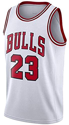 QXFNS De los hombres Nba Michael Jordan # 23 Chicago Bulls Bash Bulls Jerls Jordan Jordan S Fieles fanáticos el 23 de la noche no debe perderse esta camiseta (Color : White, Size : L)