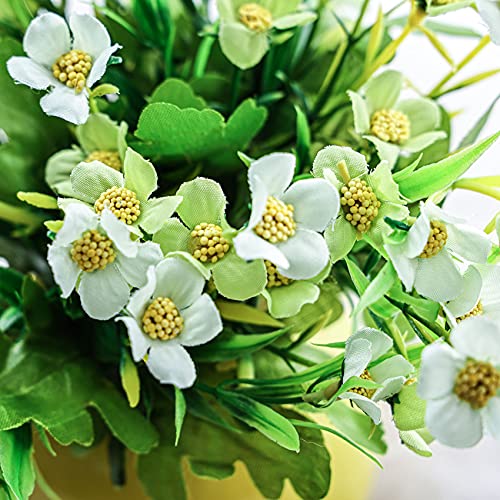Qyjhska Plantas Artificiales Decorativas Macetas,Plantas de Flores Artificiales,Flores Artificiales Decoracion, para Decoración Estantería Casa Oficina Cafetería Ventana (crisantemo)