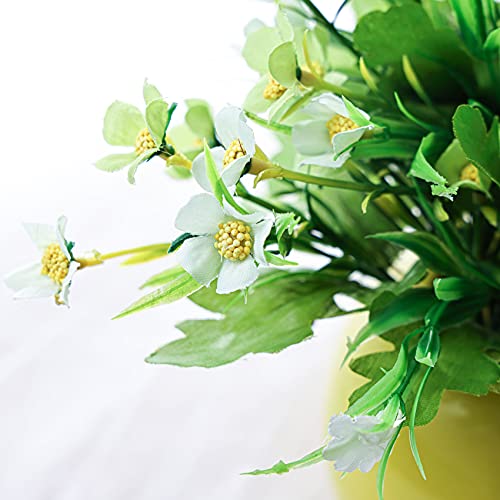 Qyjhska Plantas Artificiales Decorativas Macetas,Plantas de Flores Artificiales,Flores Artificiales Decoracion, para Decoración Estantería Casa Oficina Cafetería Ventana (crisantemo)