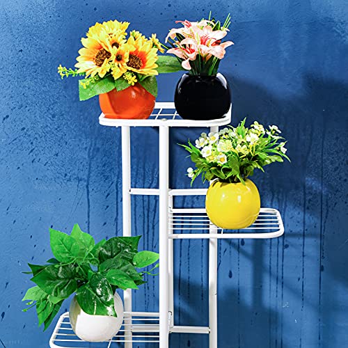 Qyjhska Plantas Artificiales Decorativas Macetas,Plantas de Flores Artificiales,Flores Artificiales Decoracion, para Decoración Estantería Casa Oficina Cafetería Ventana (crisantemo)