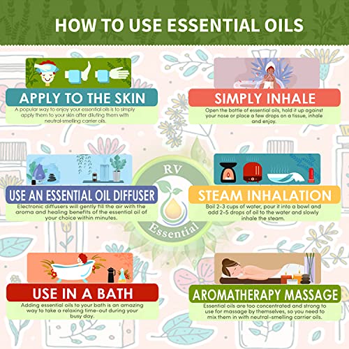 R V Essential Aceite esencial de sándalo puro 10ml (0.338oz)- Santalum Album (100% puro y vapor natural destilado) Pure Sandalwood Essential Oil