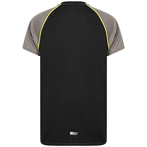 Raglán de Oro Gimnasio Rendimiento de la Manga de la Camiseta - Negro/Gris, Medio