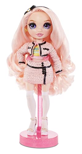Rainbow High Muñecas de Moda Coleccionables - Ropa de Diseñador, Accesorios y Soporte - 2 Atuendos para Combinar - Juguetes para Niñas de 6 a 12 Años - Bella Parker, Rosa - Rainbow High Serie 2